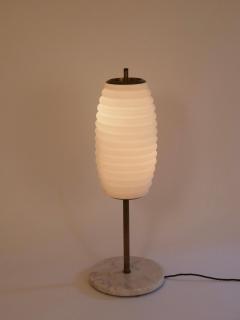 Angelo Lelli Lelii Table light brass marble and opaline glass Italy c1950 Att Angelo Lelii - 4444465