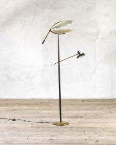 Angelo Lelli Lelii attr to Angelo Lelii for Arredoluce Floor Lamp with Two Diffusers - 4307995