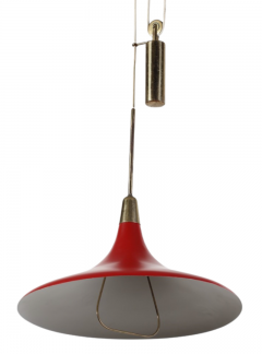 Angelo Lelli Lelii c1947 Angelo Lelii red lacquered light Arredoluce - 2887950