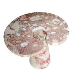 Angelo Mangiarotti 1970s Angelo Mangiarotti pair of Rosa Verona marble Eros tables Italy - 4370952