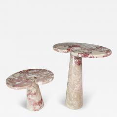 Angelo Mangiarotti 1970s Angelo Mangiarotti pair of Rosa Verona marble Eros tables Italy - 4371139
