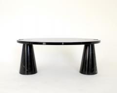 Angelo Mangiarotti ANGELO MANGIAROTTI BLACK MARQUINA MARBLE EROS ITALIAN OVAL COFFEE TABLE - 1896444