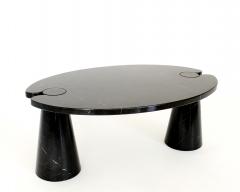 Angelo Mangiarotti ANGELO MANGIAROTTI BLACK MARQUINA MARBLE EROS ITALIAN OVAL COFFEE TABLE - 1896449