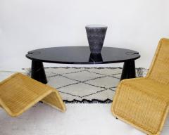 Angelo Mangiarotti Angelo Mangiarotti Black Marquina Marble Eros Model Oval Coffee Table - 2971197