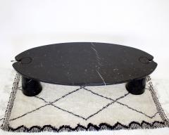 Angelo Mangiarotti Angelo Mangiarotti Black Marquina Marble Eros Model Oval Coffee Table - 2971199