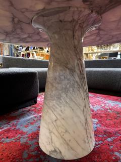 Angelo Mangiarotti Angelo Mangiarotti Calacatta Marble Round Oversize Dining Table 1970s - 3294543