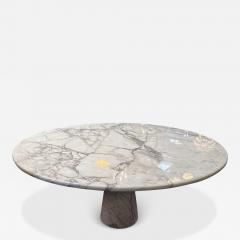 Angelo Mangiarotti Angelo Mangiarotti Calacatta Marble Round Oversize Dining Table 1970s - 3295342