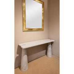 Angelo Mangiarotti Angelo Mangiarotti Eros Collection Console Table in Polished White Marble 1970s - 3379584