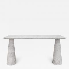 Angelo Mangiarotti Angelo Mangiarotti Eros Collection Console Table in Polished White Marble 1970s - 3383861
