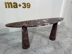 Angelo Mangiarotti Angelo Mangiarotti Eros Console Table in Rosso Verona Marble Italy 1970s - 4307907