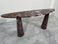 Angelo Mangiarotti Angelo Mangiarotti Eros Console Table in Rosso Verona Marble Italy 1970s - 4307908