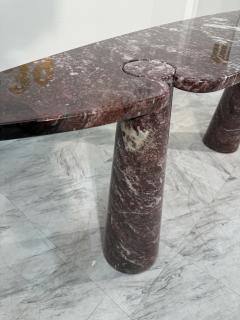 Angelo Mangiarotti Angelo Mangiarotti Eros Console Table in Rosso Verona Marble Italy 1970s - 4307909