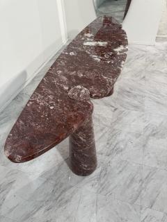 Angelo Mangiarotti Angelo Mangiarotti Eros Console Table in Rosso Verona Marble Italy 1970s - 4307910