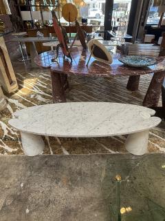 Angelo Mangiarotti Angelo Mangiarotti Eros White Marble Coffee Table Italy 1970s - 4810650