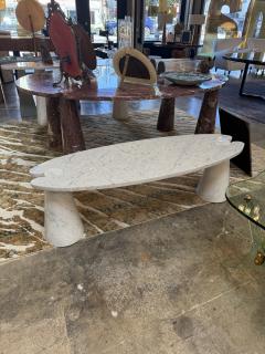 Angelo Mangiarotti Angelo Mangiarotti Eros White Marble Coffee Table Italy 1970s - 4810653
