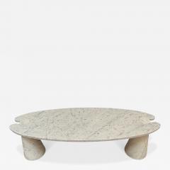Angelo Mangiarotti Angelo Mangiarotti Eros White Marble Coffee Table Italy 1970s - 4812322