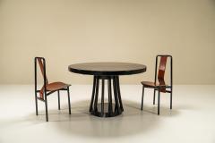 Angelo Mangiarotti Angelo Mangiarotti S11 Round Dining Table in Ebony Italy 1970s - 3102875