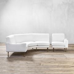 Angelo Mangiarotti Angelo Mangiarotti Sectional Sofa with Armchair with feet in Brass 70 - 2520541