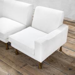 Angelo Mangiarotti Angelo Mangiarotti Sectional Sofa with Armchair with feet in Brass 70 - 2520542