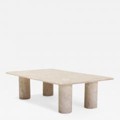 Angelo Mangiarotti Angelo Mangiarotti Travertine Coffee Table for Up Up 1970s - 985920