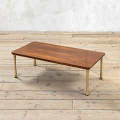 Angelo Mangiarotti Angelo Mangiarotti Wooden and Brass Coffee Table - 4145719