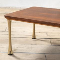 Angelo Mangiarotti Angelo Mangiarotti Wooden and Brass Coffee Table - 4145720