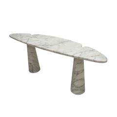 Angelo Mangiarotti Angelo Mangiarotti for Skipper White Carrara Marble Eros Console Table - 2476562