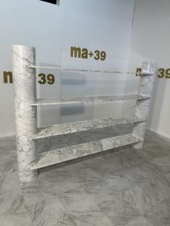 Angelo Mangiarotti Angelo Mangiarotti for Skipper White Carrara Marble Loico Bookcase 1970s - 3470456