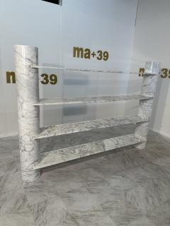 Angelo Mangiarotti Angelo Mangiarotti for Skipper White Carrara Marble Loico Bookcase 1970s - 3470457