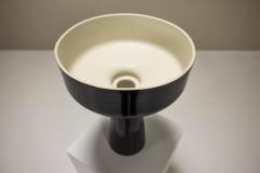 Angelo Mangiarotti Black Glazed Ceramic Planter By Angelo Mangiarotti Italy 1970s - 3364313