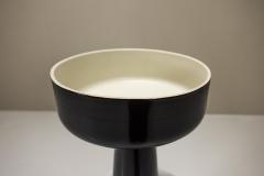 Angelo Mangiarotti Black Glazed Ceramic Planter By Angelo Mangiarotti Italy 1970s - 3364315