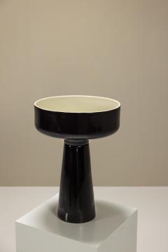 Angelo Mangiarotti Black Glazed Ceramic Planter By Angelo Mangiarotti Italy 1970s - 3364316
