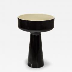 Angelo Mangiarotti Black Glazed Ceramic Planter By Angelo Mangiarotti Italy 1970s - 3371682