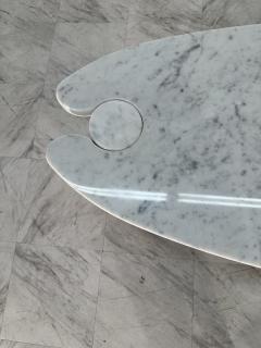 Angelo Mangiarotti Coffee Table Angelo Mangiarotti Carrara Marble Midcentury Italian Design 1970s - 3449574