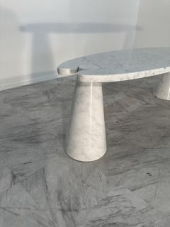 Angelo Mangiarotti Coffee Table Angelo Mangiarotti Carrara Marble Midcentury Italian Design 1970s - 3449575