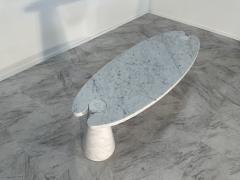 Angelo Mangiarotti Coffee Table Angelo Mangiarotti Carrara Marble Midcentury Italian Design 1970s - 3449576