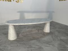 Angelo Mangiarotti Coffee Table Angelo Mangiarotti Carrara Marble Midcentury Italian Design 1970s - 3449579