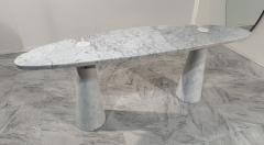 Angelo Mangiarotti Console Table in White Marble Italy 1970s - 4314141