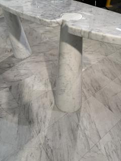Angelo Mangiarotti Console Table in White Marble Italy 1970s - 4314145