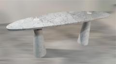Angelo Mangiarotti Console Table in White Marble Italy 1970s - 4314148