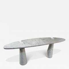 Angelo Mangiarotti Console Table in White Marble Italy 1970s - 4319508