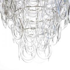 Angelo Mangiarotti Handblown Murano Glass Giogali Link Chandelier by Mangiarotti for Vistosi - 2809427