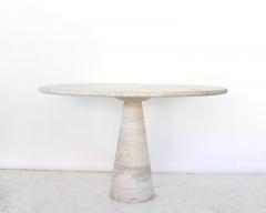 Angelo Mangiarotti ITALIAN ROUND TRAVERTINE MARBLE DINING TABLE IN THE STYLE OF ANGELO MANGIAROTTI - 2014239