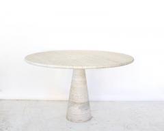 Angelo Mangiarotti ITALIAN ROUND TRAVERTINE MARBLE DINING TABLE IN THE STYLE OF ANGELO MANGIAROTTI - 2014241