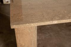 Angelo Mangiarotti Italian Modern Travertine Center Table or Desk Designed by Angelo Mangiarotti - 4265249