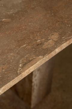 Angelo Mangiarotti Italian Modern Travertine Center Table or Desk Designed by Angelo Mangiarotti - 4265262
