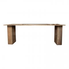 Angelo Mangiarotti Italian Modern Travertine Center Table or Desk Designed by Angelo Mangiarotti - 4265268