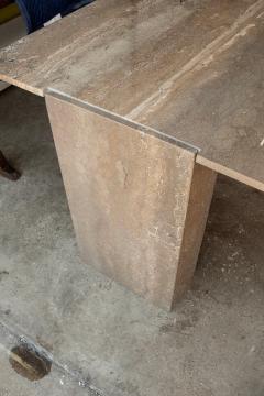 Angelo Mangiarotti Italian Modern Travertine Center Table or Desk Designed by Angelo Mangiarotti - 4265338