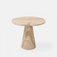 Angelo Mangiarotti Italian Pair of Travertine Side Tables in the Manner of Angelo Mangiarotti - 3497675