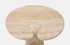 Angelo Mangiarotti Italian Pair of Travertine Side Tables in the Manner of Angelo Mangiarotti - 3497677